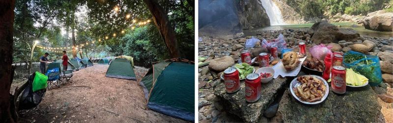 cắm trại thác bà tánh linh