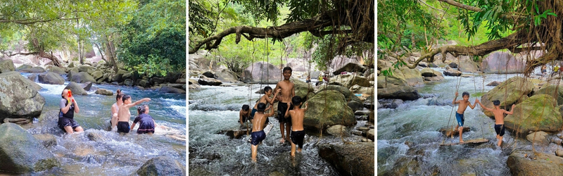 tắm suối thác bà tánh linh