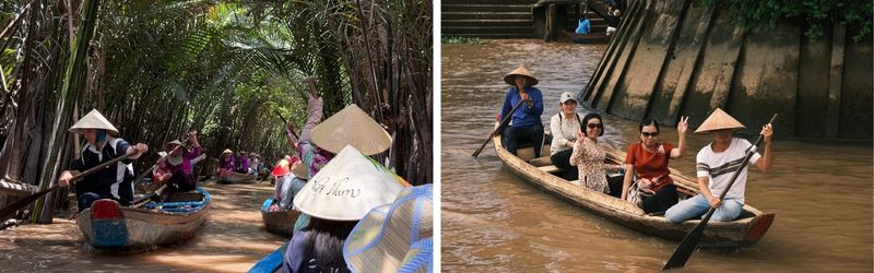 chèo xuồng ba lá cồn thới sơn